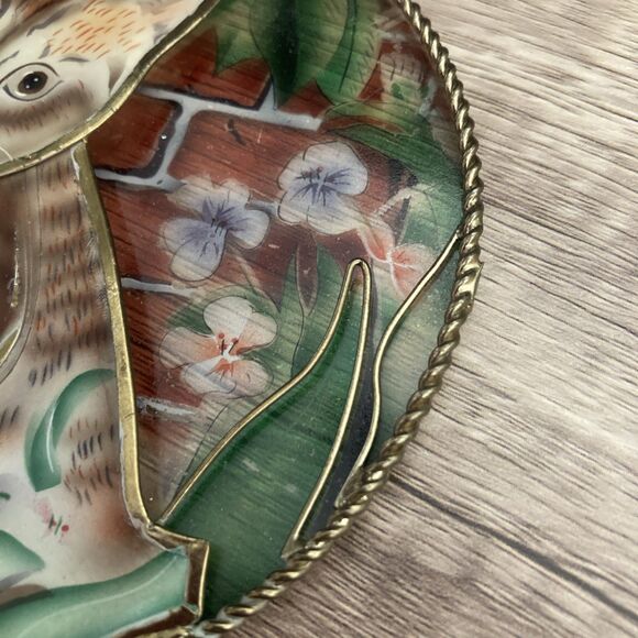 Capiz Shell Tabby Cat Suncatcher Garden Kitty Kitten 4.5 inch Window Decor - Picture 6 of 7